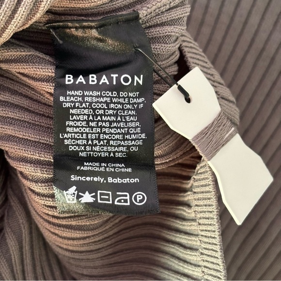 Aritzia Babaton Sculpt Knit Tie-Back Longsleeve in Grey - Picture 8 of 9